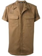 Neil Barrett Short Sleeve Shirt, Men's, Size: 38, Green, Cotton