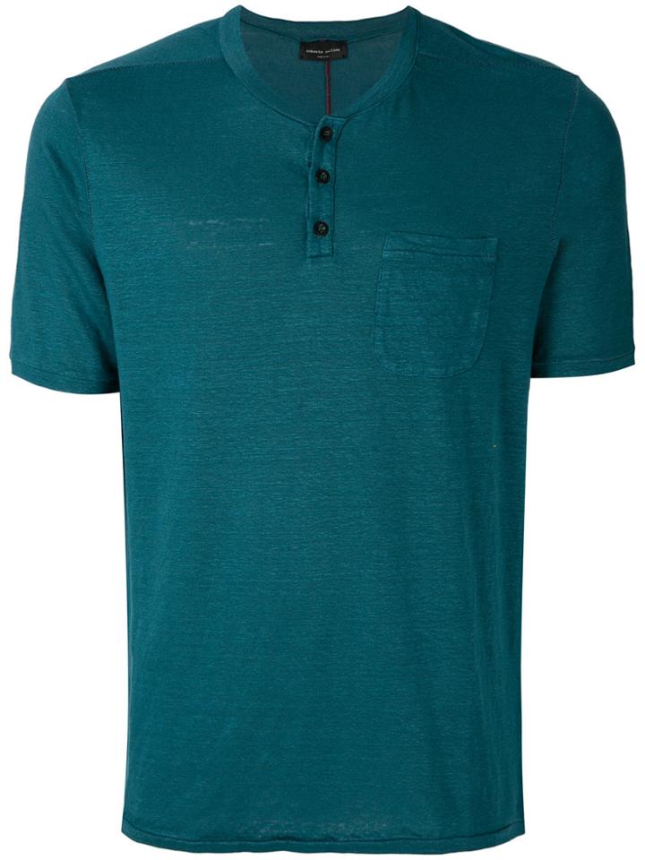 Roberto Collina Button Pocket T-shirt - Blue