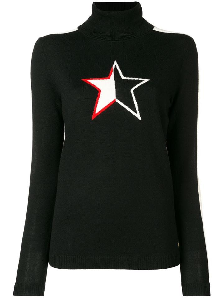 Bella Freud Turtle Neck Star Jumper - Black