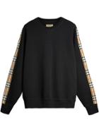 Burberry Vintage Check Detail Cotton Blend Sweatshirt - Black