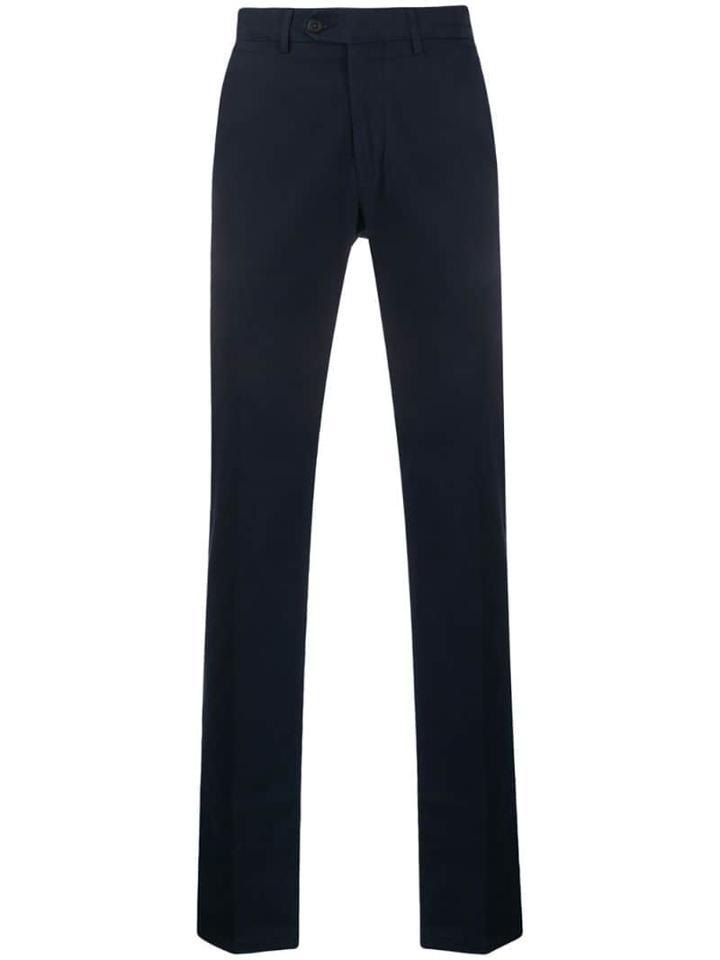 Canali Tailored Straight Leg Trousers - Blue