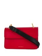 Marni Contrast Handle Clutch Bag - Red