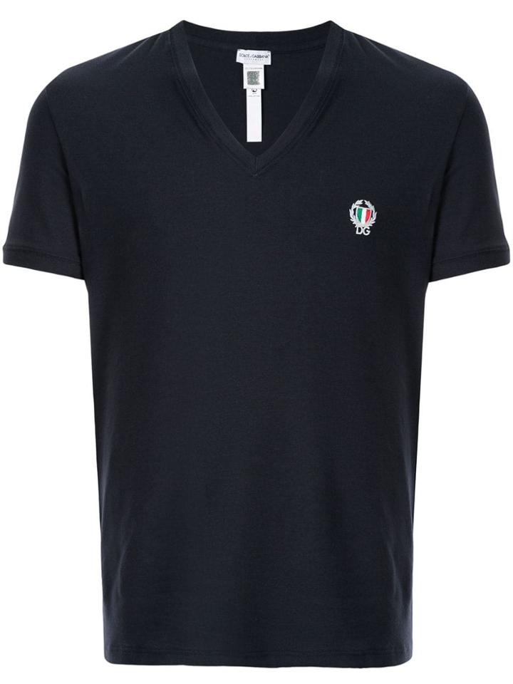 Dolce & Gabbana Underwear Deep V-neck T-shirt - Blue