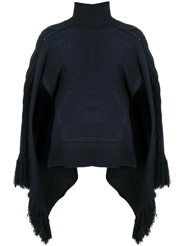 Diesel Tassel Detail Cape - Blue