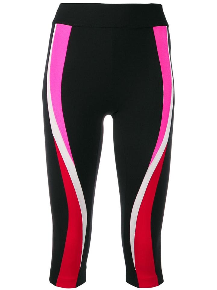 No Ka' Oi Stripe Detail Cropped Leggings - Black