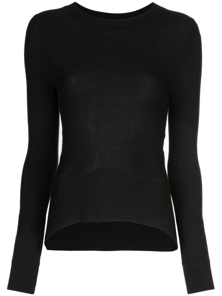 Tome Curved Hem Jumper - Black