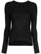 Tome Curved Hem Jumper - Black