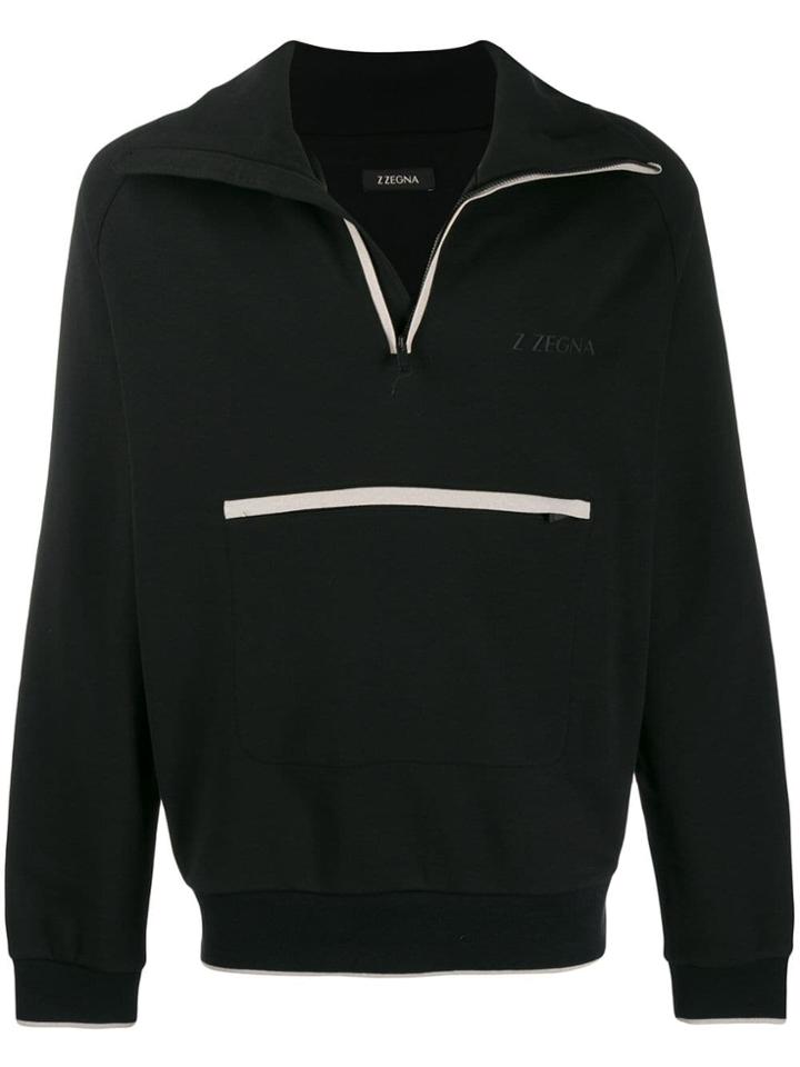 Z Zegna Half-zip Jumper - Black