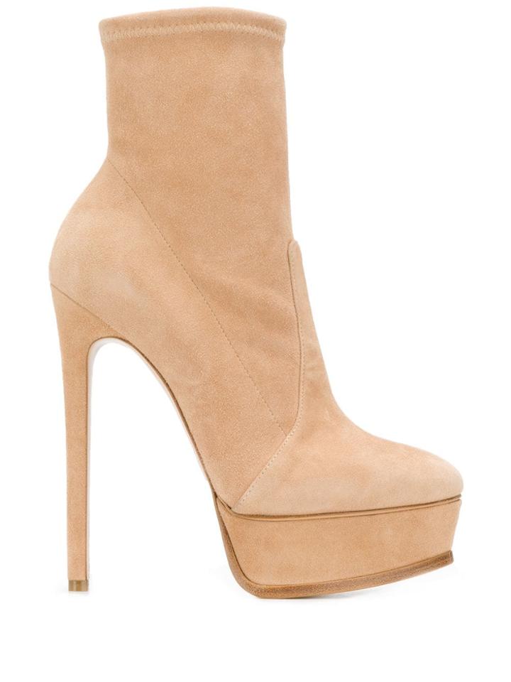 Casadei Platform Ankle Sock Boots - Neutrals