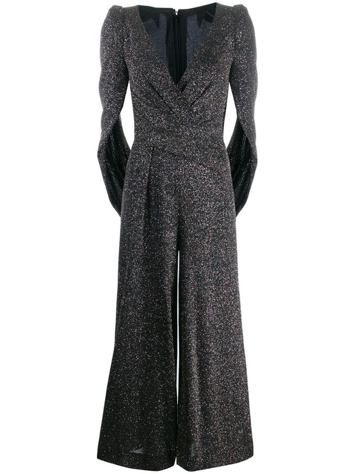 Talbot Runhof Metallic Jumpsuit - Black
