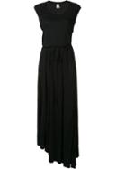 Malia Mills Tie Waist Draped Maxi Dress, Women's, Size: 12, Black, Silk/rayon