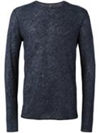 John Varvatos Long Sleeve T-shirt, Men's, Size: Xl, Blue, Silk/linen/flax
