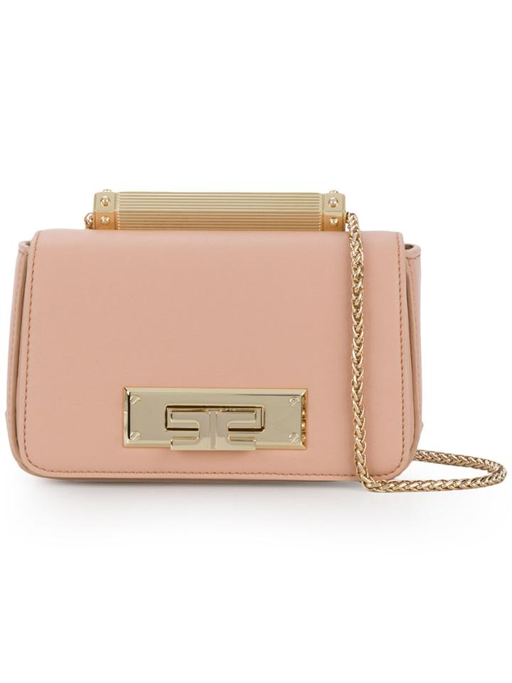 Elisabetta Franchi Latch Closure Mini Bag - Pink & Purple