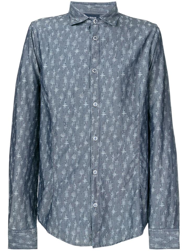 Armani Jeans Classic Pattern Shirt - Blue