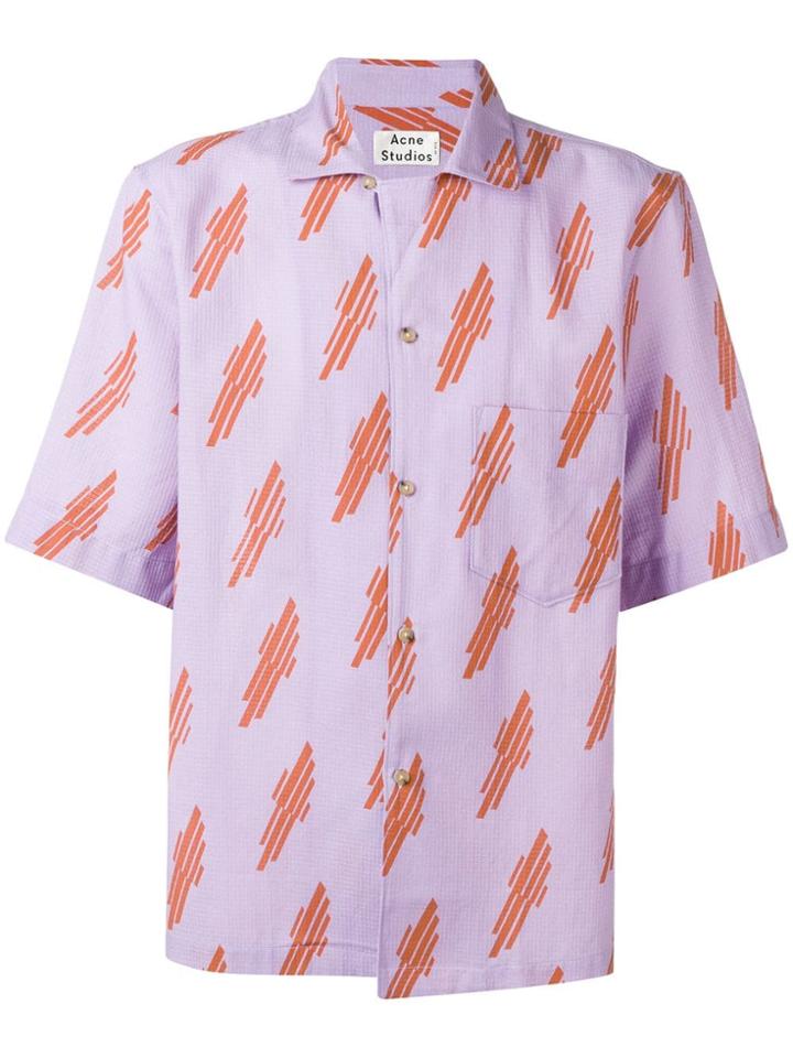 Acne Studios Printed Short Sleeve Shirt - Purple