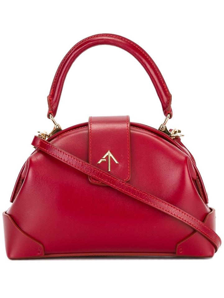 Manu Atelier Arrow Pin Tote Bag, Women's, Red, Calf Leather