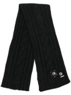 Liu Jo Embellished Cable-knit Scarf - Black