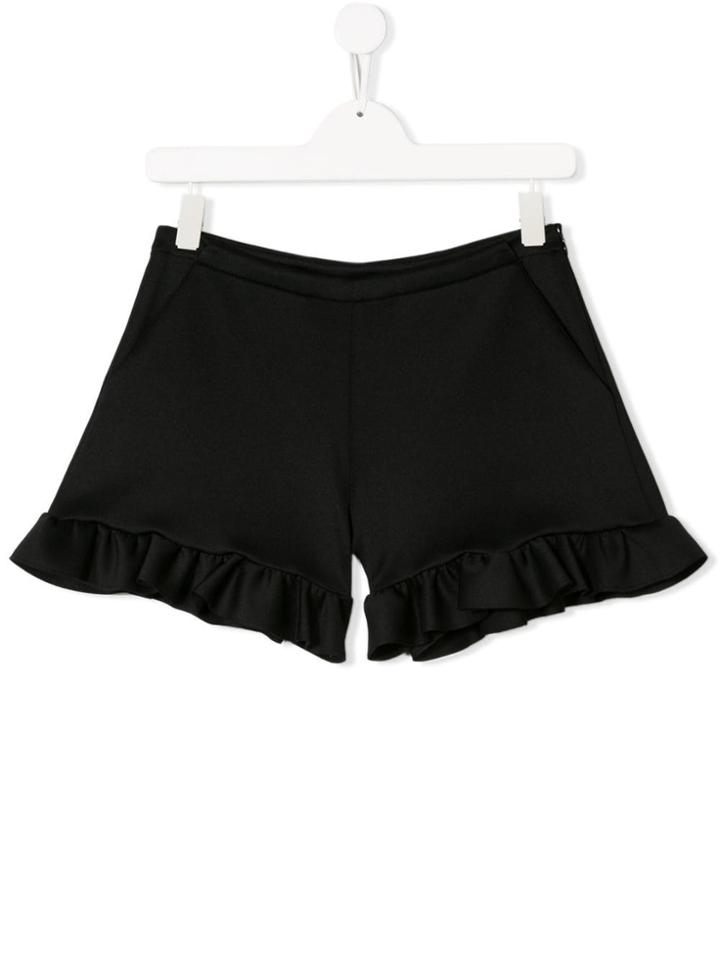Fendi Kids Ruffle Trimming Shorts - Black