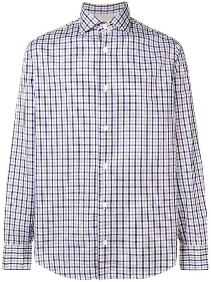 Eleventy Check Shirt - White