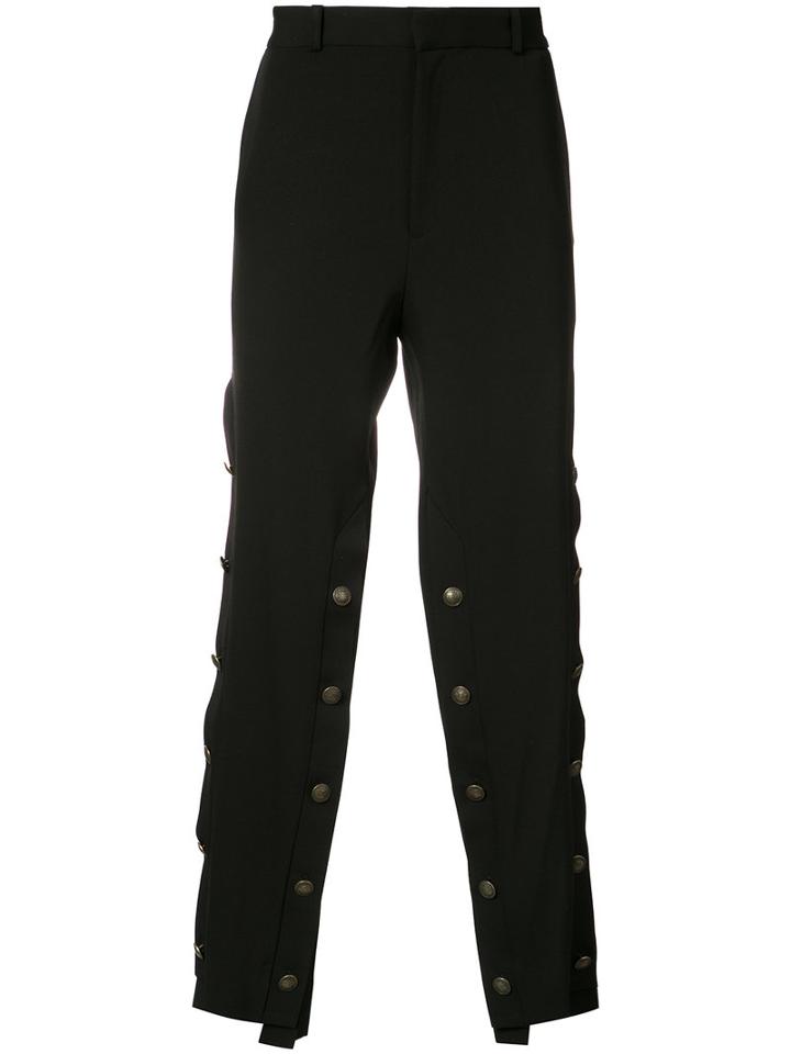 Y / Project - Stud Detail Trousers - Men - Cotton/wool - 48, Black, Cotton/wool