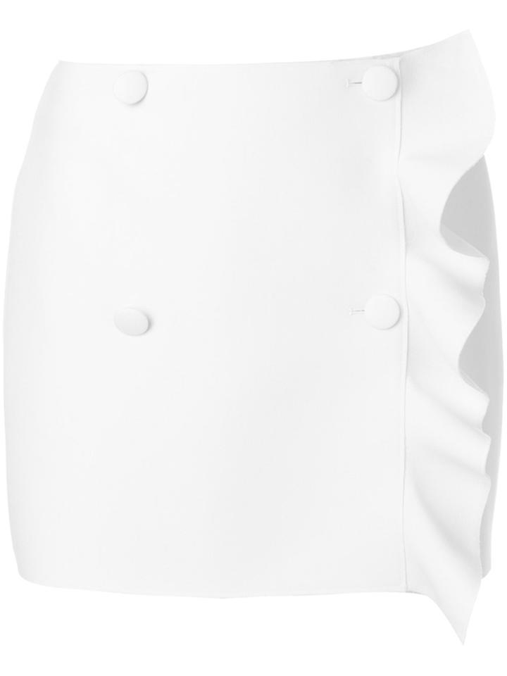 Msgm Short Frilled Style Skirt - White