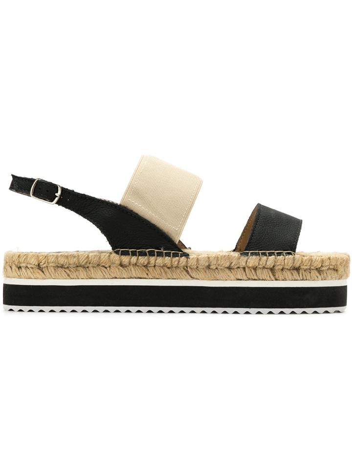 Mara Mac Slingback Flatform Sandals - Black
