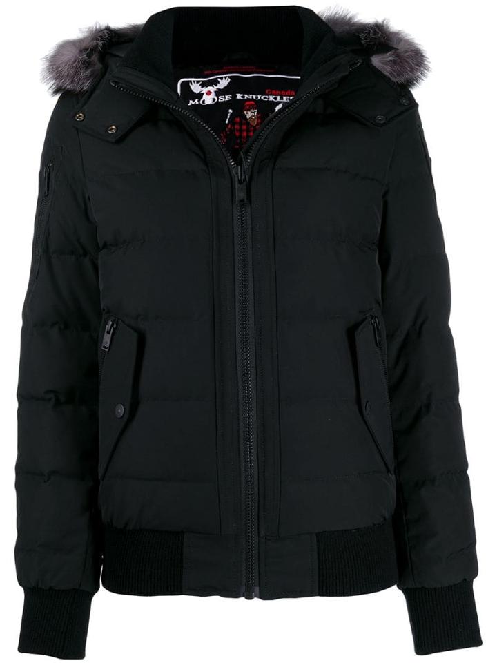 Moose Knuckles Full Zip Puffer Jacket - Black