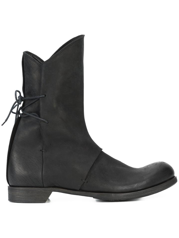 Lost & Found Ria Dunn Rear Lace-up Fastening Boots - Black