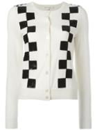 Marc Jacobs Classic Checkered Cardigan, Women's, Size: Medium, Nude/neutrals, Wool