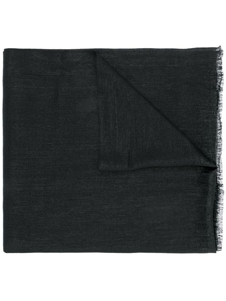 Brunello Cucinelli Fringed Woven Scarf - Black