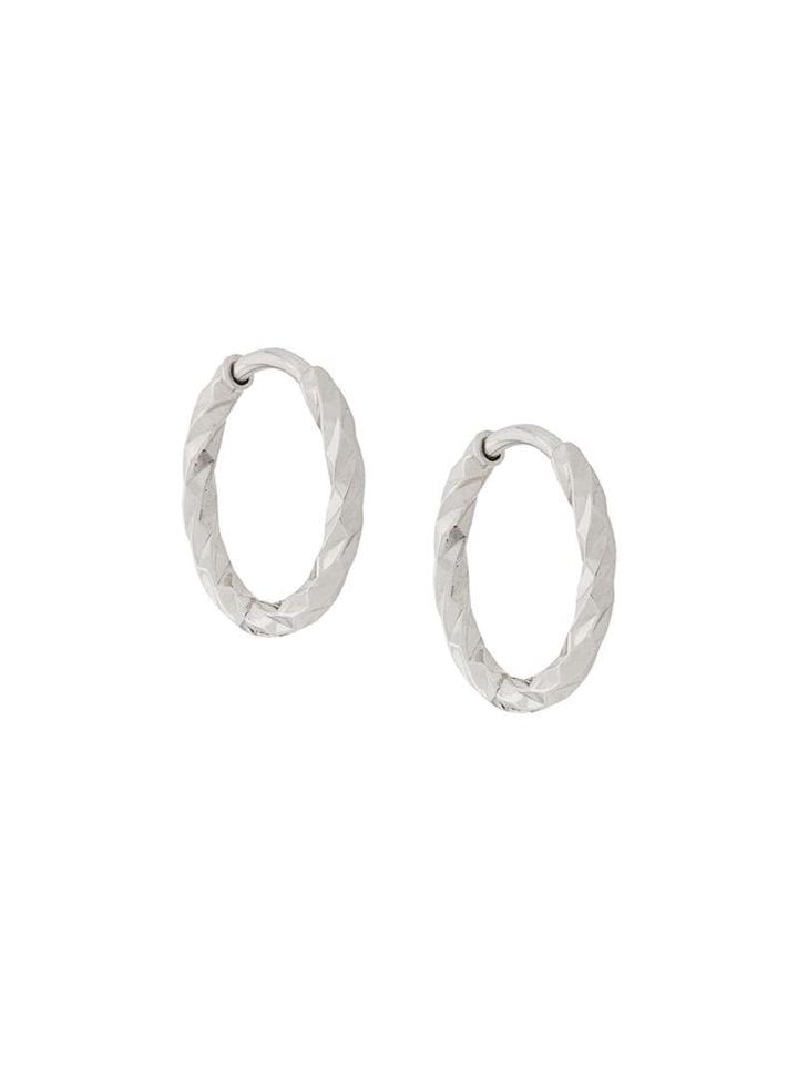 Maria Black 14kt White Gold Dc Huggies 9mm - Silver