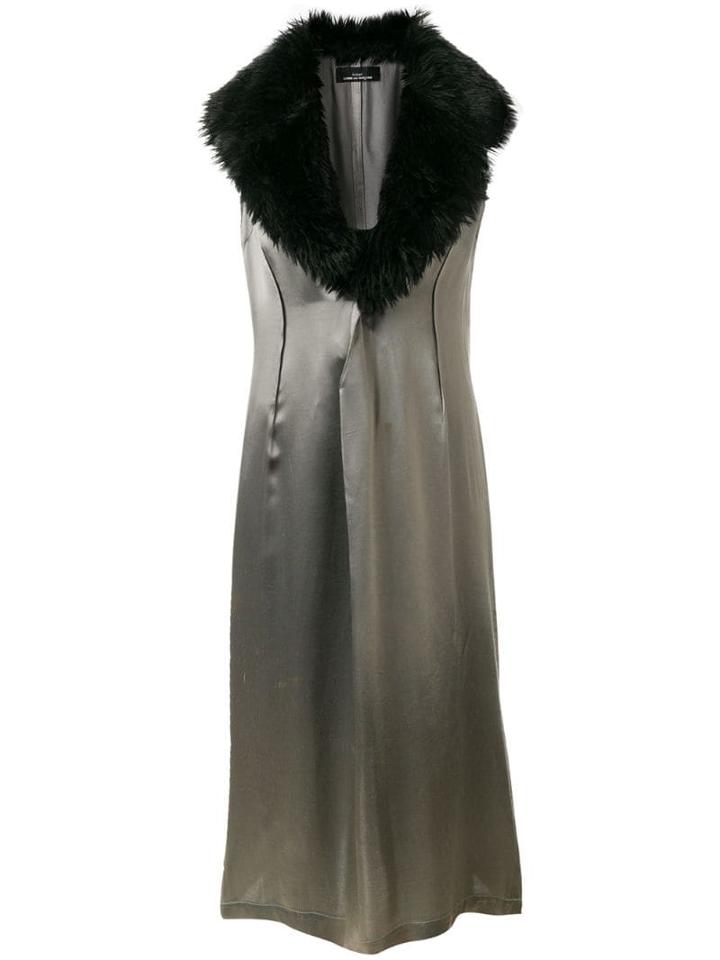 Comme Des Garçons Pre-owned Faux Fur Collar Dress - Metallic