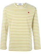 Comme Des Garçons Play Mini Heart Striped T-shirt - Neutrals