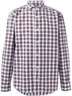 Eleventy Checked Shirt, Men's, Size: 43, Pink/purple, Cotton