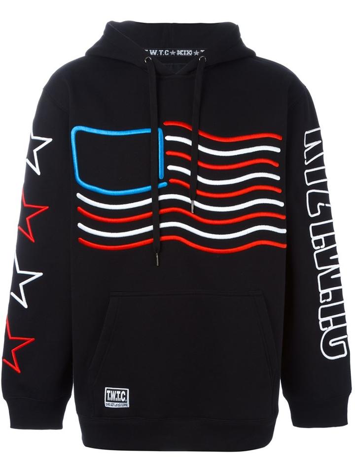Ktz American Flag Hoodie, Men's, Size: Large, Black, Cotton