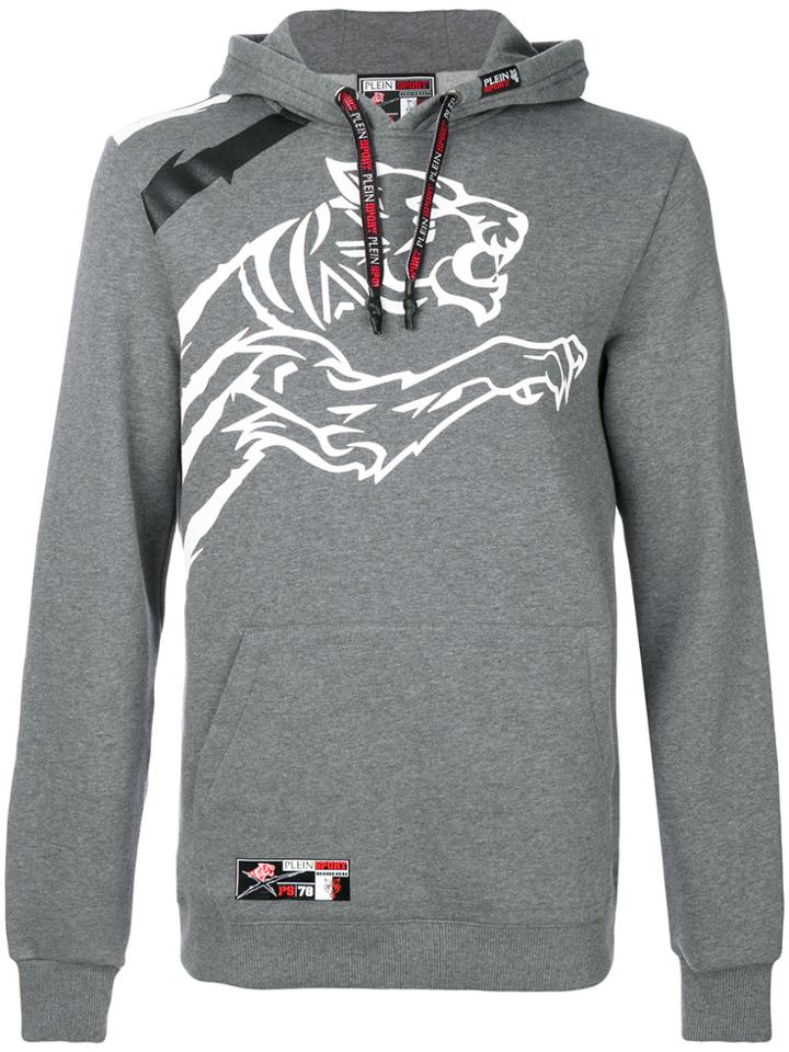 Plein Sport Logo Print Hoodie - Grey