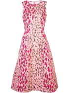 Carolina Herrera Animal Print Midi Dress - Pink