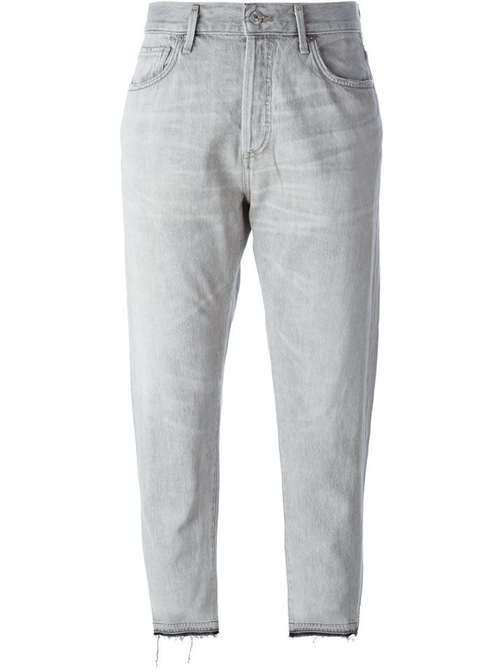 Citizens Of Humanity Cropped Boyfriend Jeans, Women's, Size: 25, Grey, Cotton
