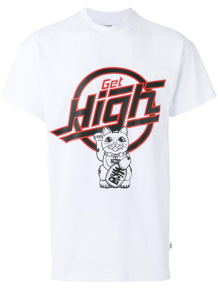 Gcds 'get High' Print T-shirt, Men's, Size: Medium, White, Cotton