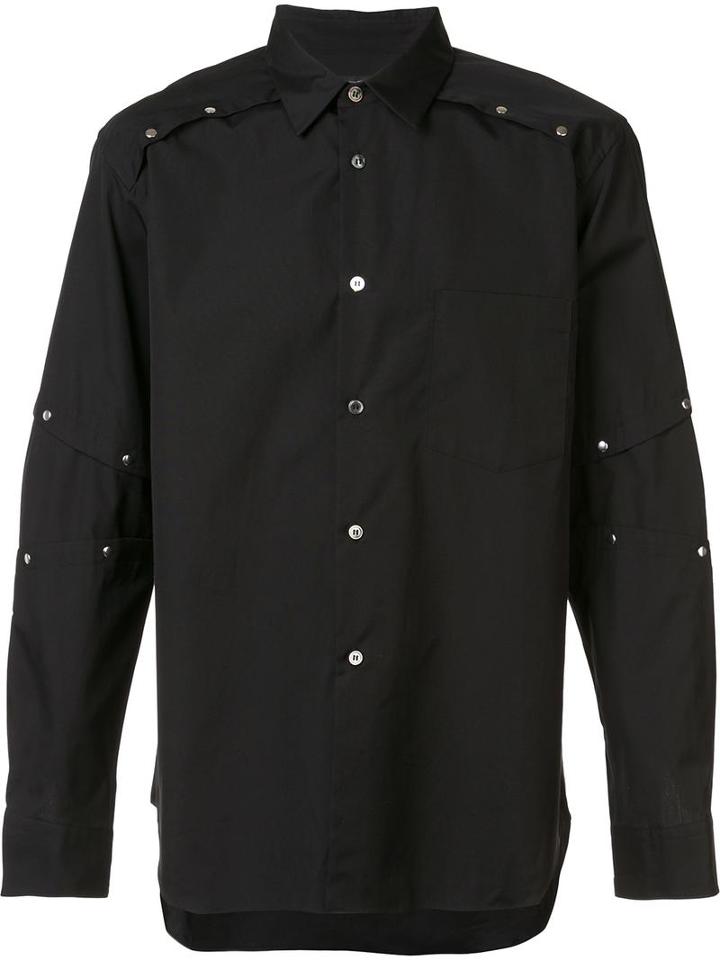Comme Des Garçons Homme Plus Buttoned Panel Shirt, Men's, Size: Large, Black, Cotton