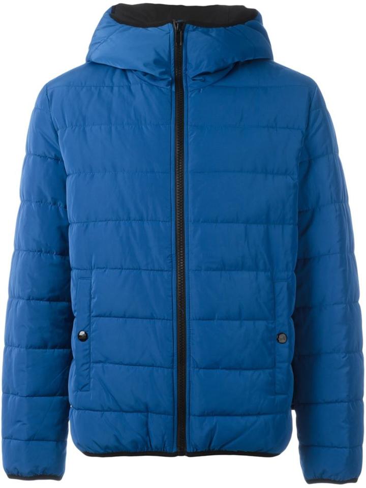 Love Moschino Hooded Puffer Jacket, Men's, Size: 50, Blue, Polyester