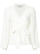Carolina Herrera Bishop Sleeve Wrap Blouse - White