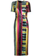 Dvf Diane Von Furstenberg Short-sleeve Sequin Dress - Multicolour