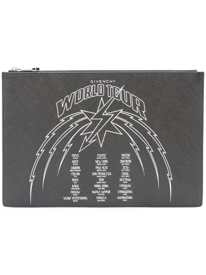 Givenchy World Tour Logo Clutch - Black