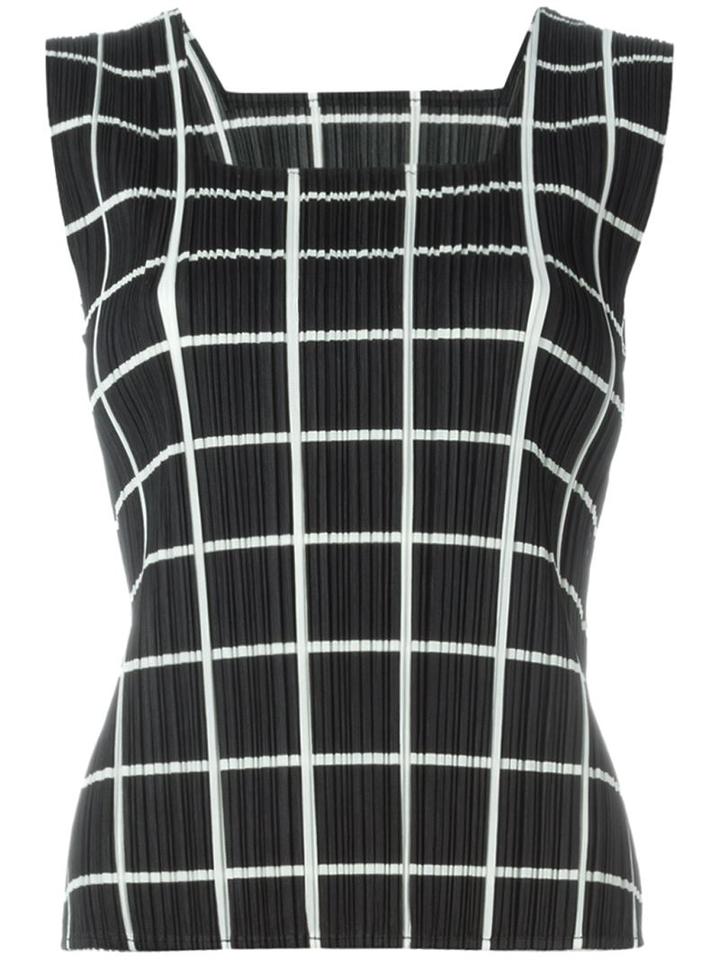 Pleats Please By Issey Miyake Checked Pleated Top