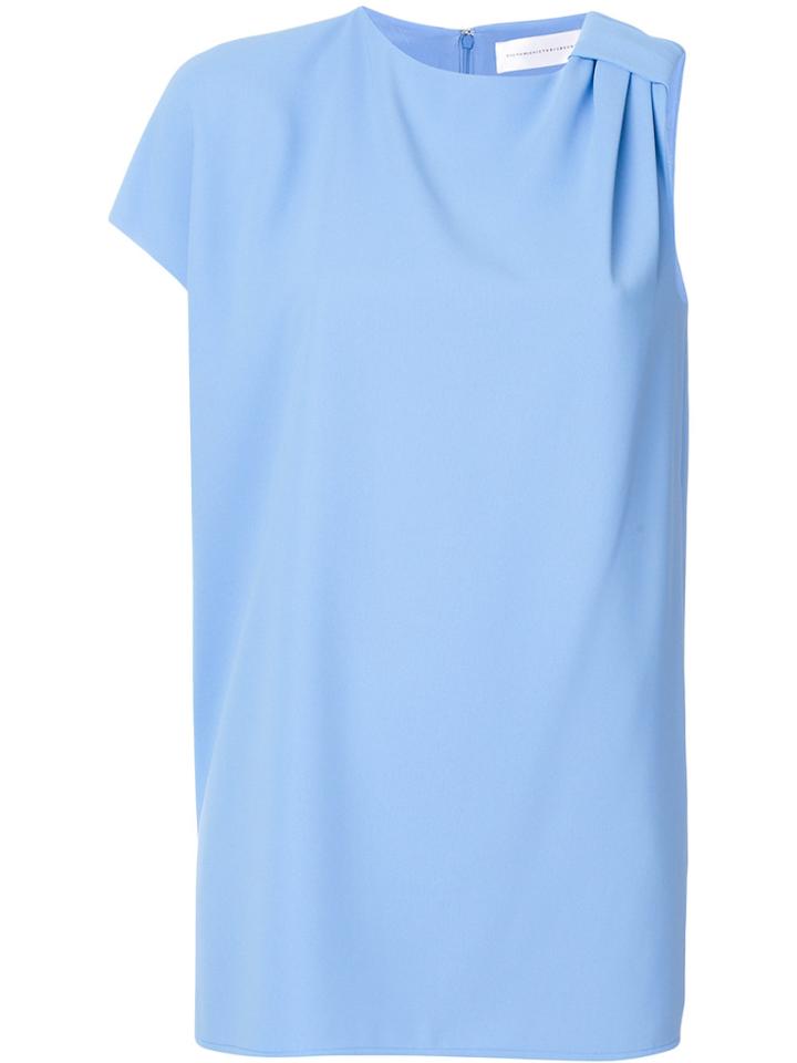 Victoria Victoria Beckham Draped One Sleeve Top - Blue