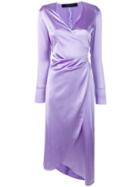 Federica Tosi Long-sleeved Wrap Dress - Purple