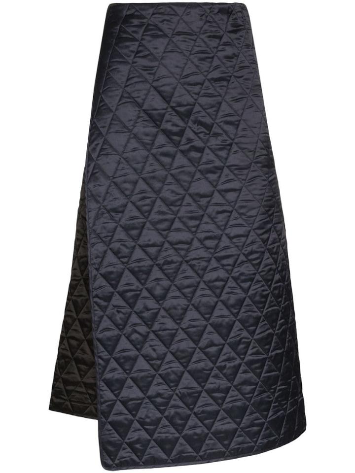 Plan C Quilted Wrap Skirt - Black