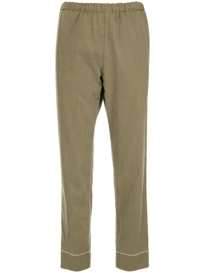Bassike Elasticated Waistband Tapered Trousers - Green