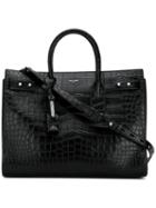 Saint Laurent Croc-effect Tote, Women's, Black, Leather